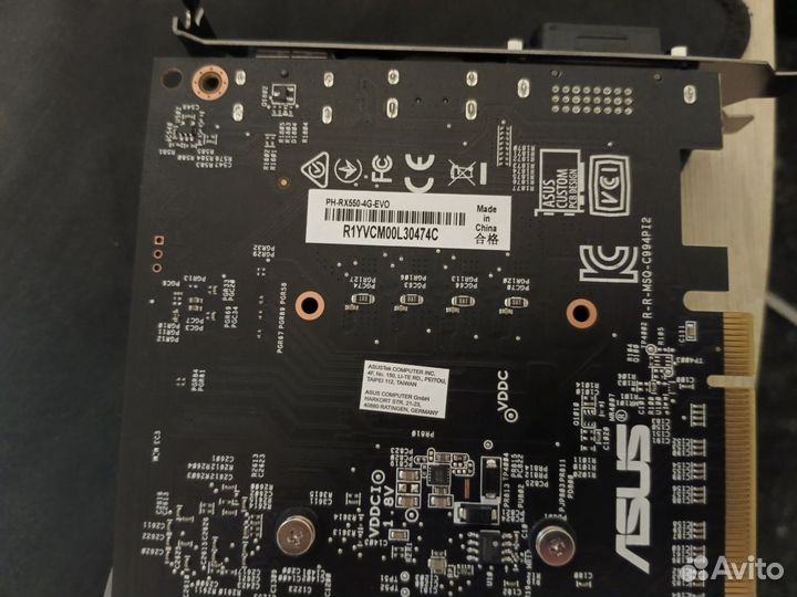 Видеокарта asus RX 550 4GB