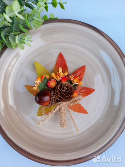 Бутоньерки для жениха или свидетелей осенняя