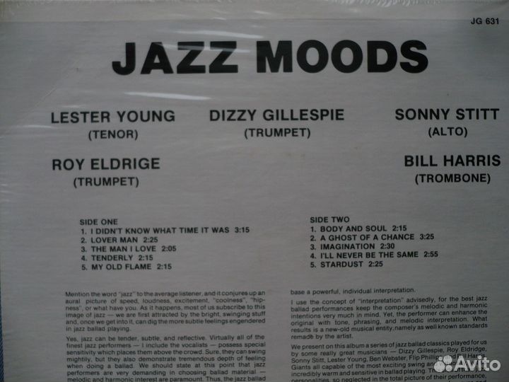 Young, Gillespie, Stitt, Eldridge, Harris. Jazz