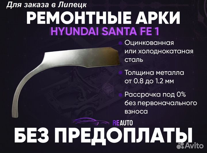 Ремонтные арки задние на Hyundai Santa Fe I