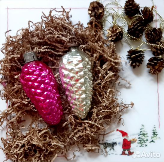 Елочная игрушка СССР шишка