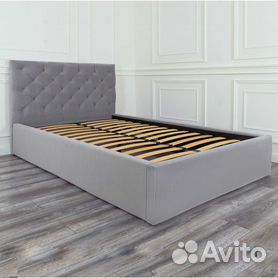 Кровать 120х200 серый велюр Барокко