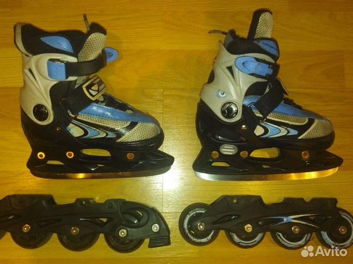 Ролики - коньки 2 в 1 раздвижные, 29-32