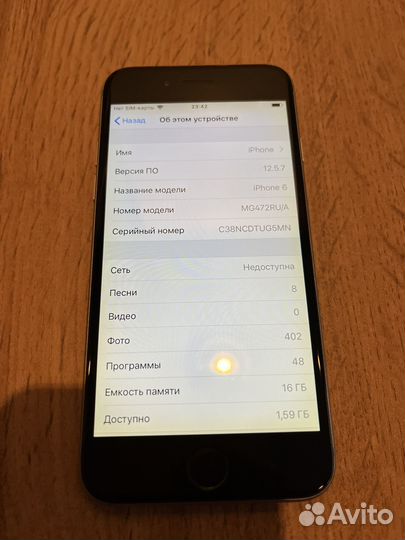 Телефон iPhone 6 16gb