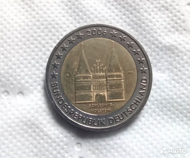 2 евро 2006 Германия, Шлезвиг-Голдштейн (двор D)