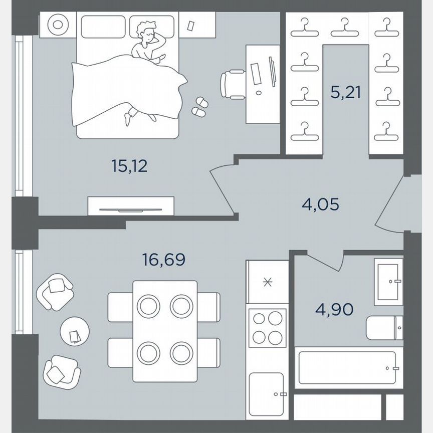 1-к. квартира, 46 м², 46/51 эт.