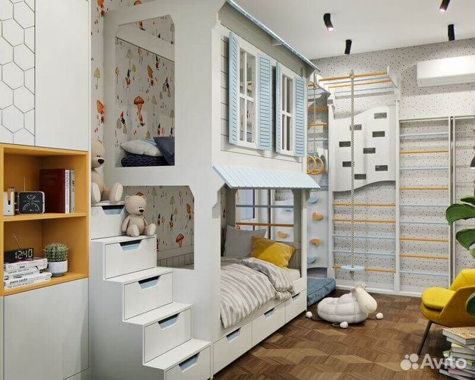 Кровать с игровой зоной и спальным местом