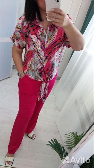 Костюм с брюками палаццо 48/50/52/54