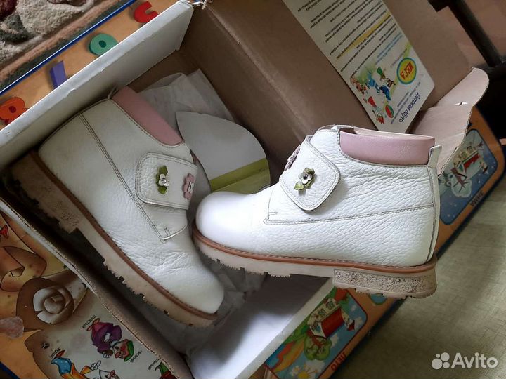 Ортопедические ботинки для девочки натур кожанные