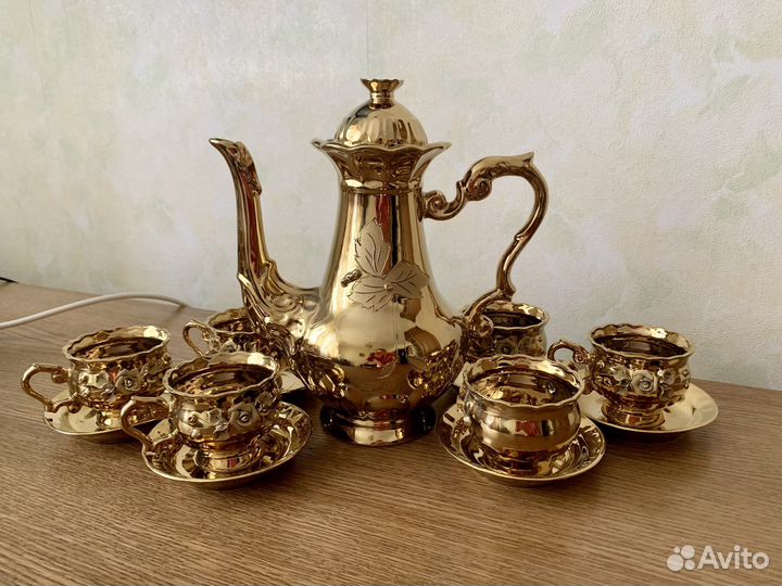 Чайный сервиз «Золотая Роза» ручной работы новый