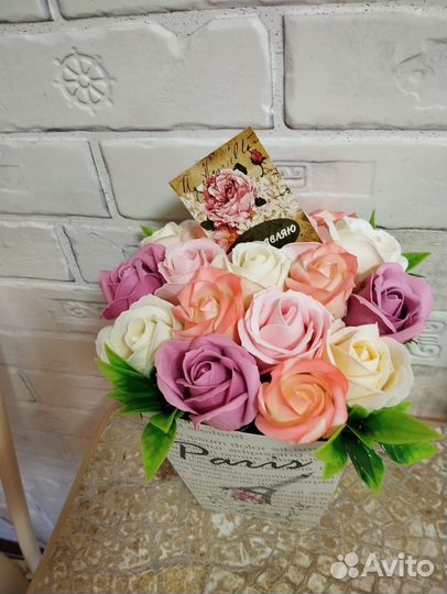 Цветы из мыльных роз