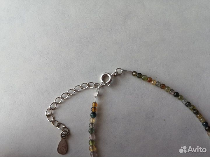 Браслет с турмалином, серебро 925