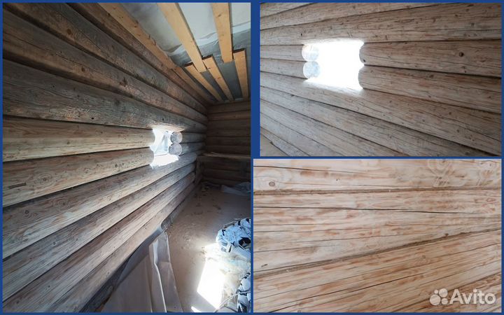 Шлифовка сруба, покраска сруба