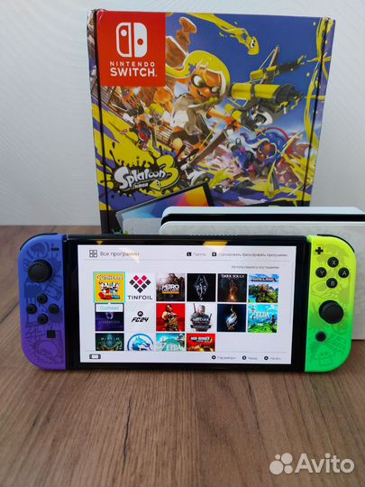 Новый Прошитый Nintendo Switch Oled Splatoon 288Gb