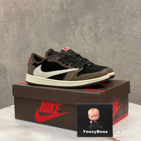 Кроссовки Nike Travis Scott Air Jordan 1 Low Mocha