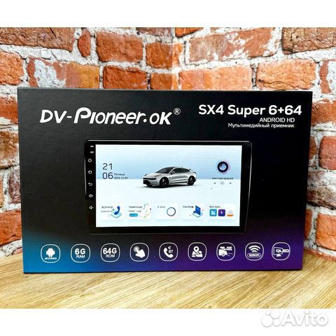 Android магнитола 6+64Gb Dv-Pioneer.Ok SX4 super