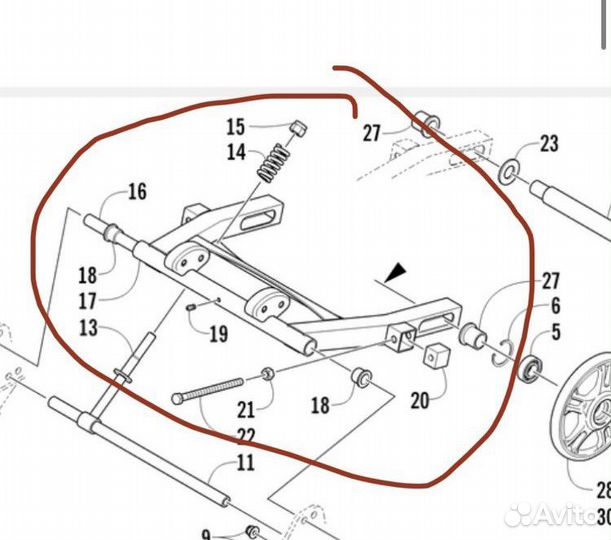 Arctic cat z1 задний рычаг натяжения
