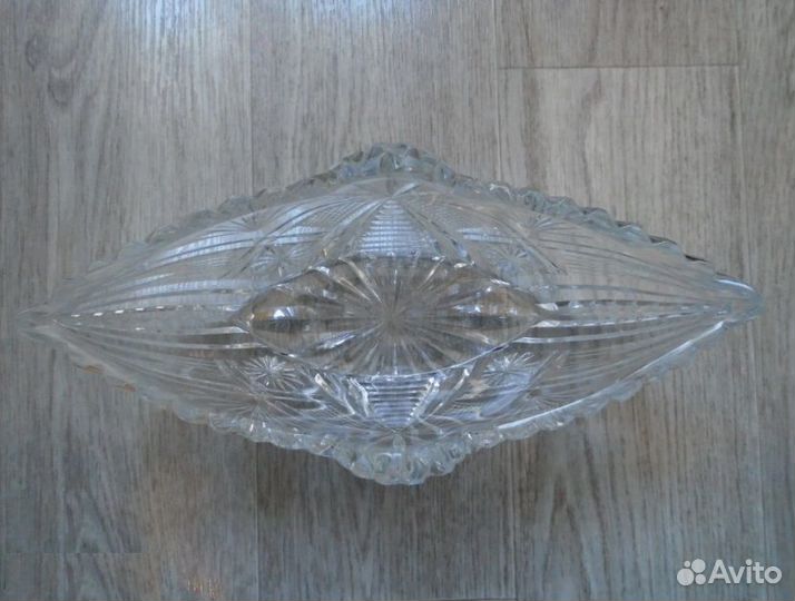 Хрусталь СССР. Салатница, конфетница Лодочка Ладья