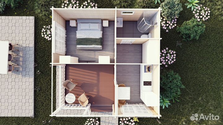 Дачный дом с террасой «Гармония»