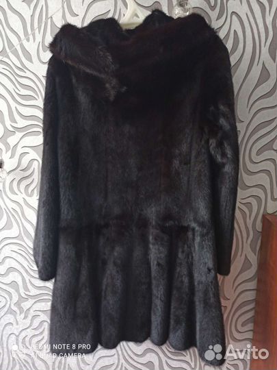Шуба норковая blackglama с капюшоном