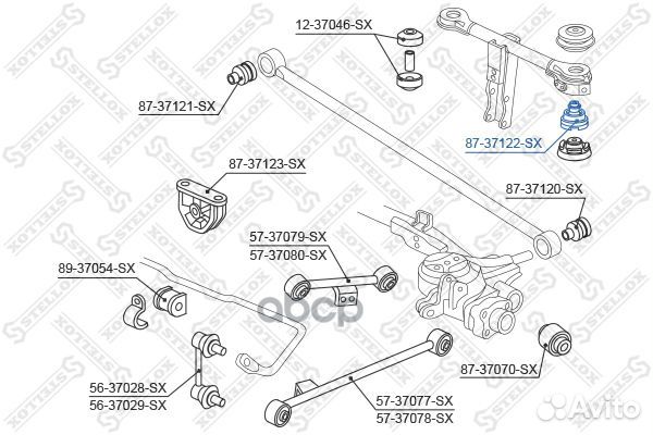 87-37122-SX сайлентблок зад. редуктора зад. Ho