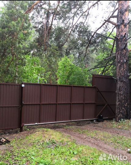 Ворота автоматические откатные прямые профлист