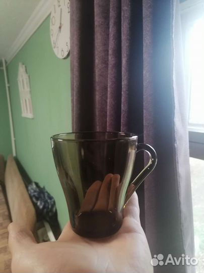 Кружки чёрные стеклянные