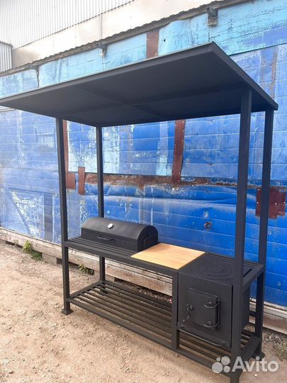 Мангал с печкой под казан