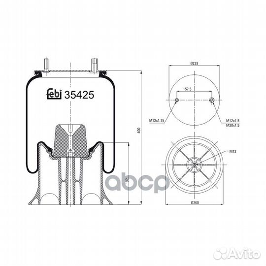 Пневморессора 4159 39425 Febi
