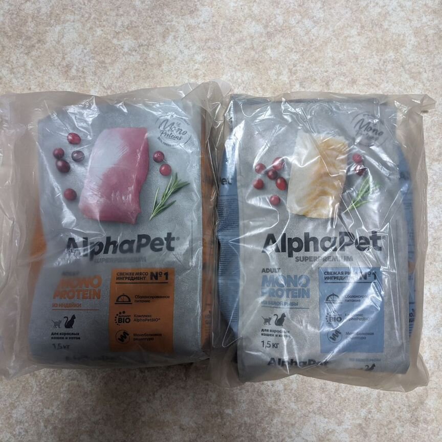 Корм alphapet monoprotein 2 уп. по 1,5 кг