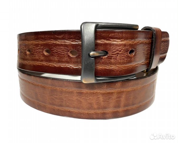 Ремень кожаный Премиум 3123 brown