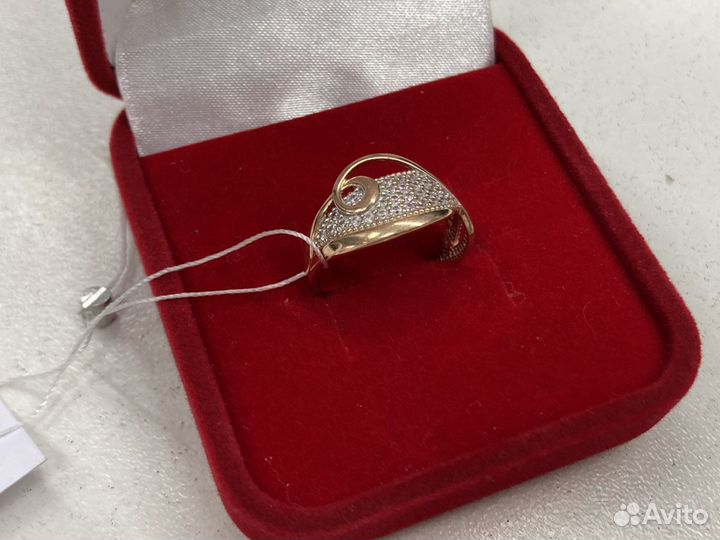 Кольцо с камнями золотое