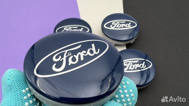 Колпачки 4 шт заглушки на литые диски Ford Форд