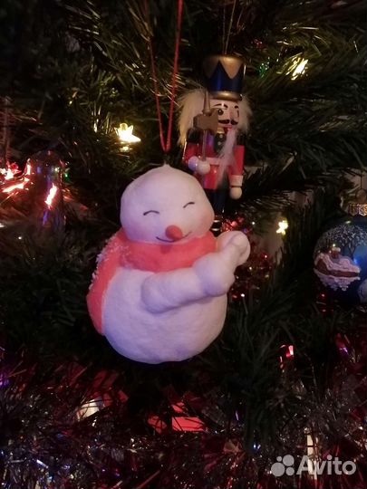 Елочная игрушка из ваты 