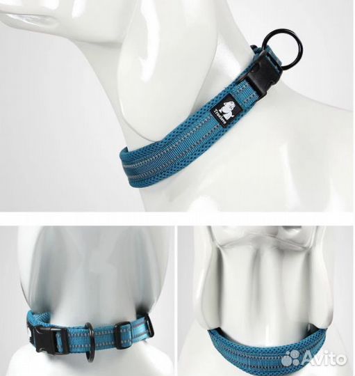 Мягкий ошейник и поводок для средних/крупных пород