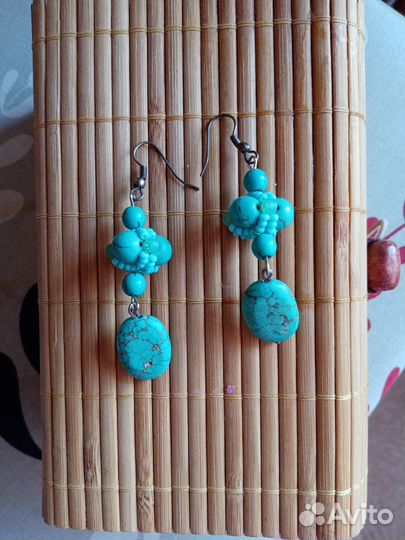 Серьги из бирюзы