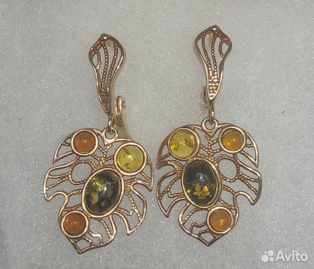 Серьги листочек