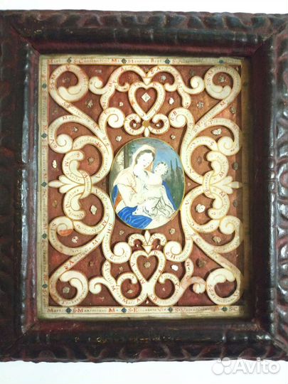 Старинная Икона Реликварий 50 Святых