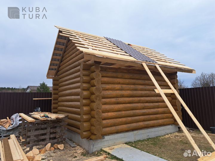Баня дом из сруба, дикая рубка, сруб для бани