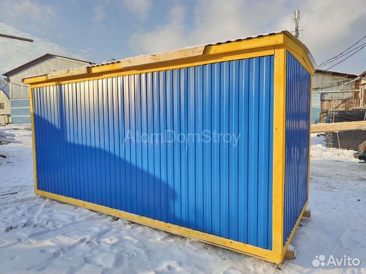 Вагончик бытовка строительная с установкой