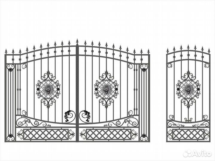 Кованые ворота и калитка. Доставка бесплатная