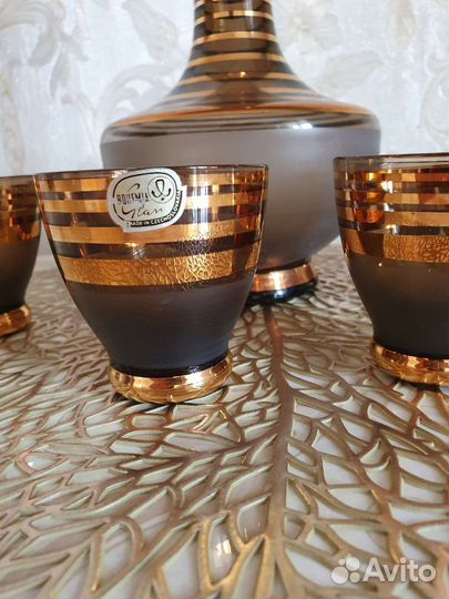 Набор для вина,богемское стекло