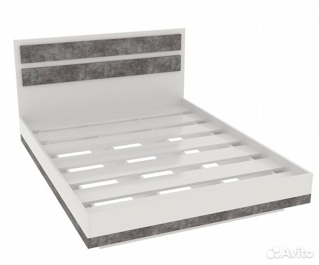 Двуспальна кровать Лотос парящая, 160х200 см, Серы