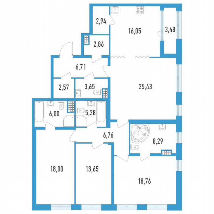 4-к. квартира, 138 м², 10/23 эт.