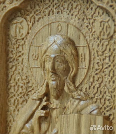 112 Резная деревянная Икона Господь Вседержитель
