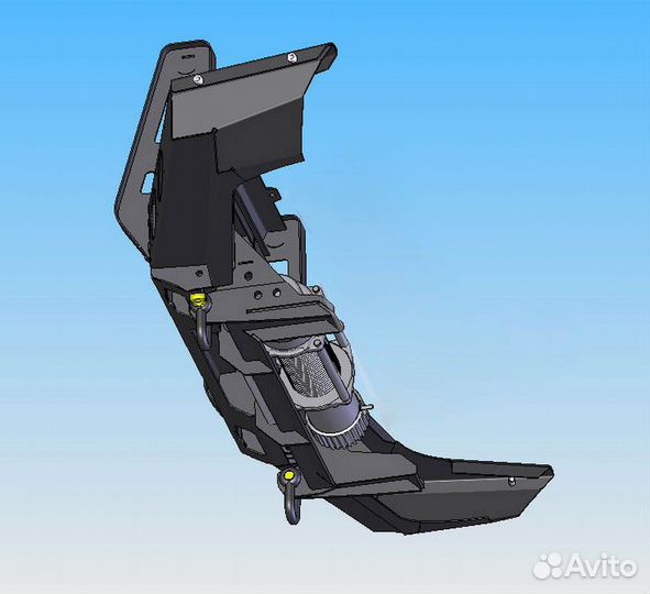 Передний силовой бампер с кенгурином алюминиевый