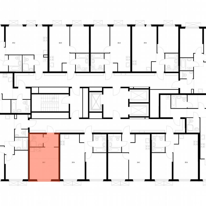 Квартира-студия, 23,7 м², 18/25 эт.