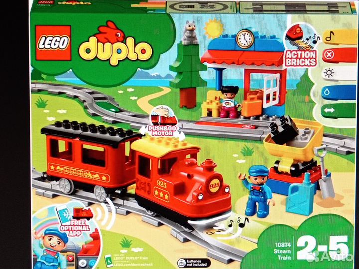 Lego duplo железная дорога 10874