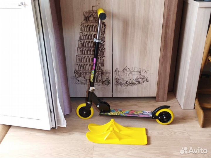 Самокат снегокат 2 в 1
