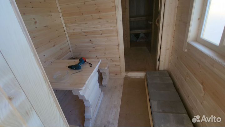 Мобильная баня из бруса 7x2.3 под ключ